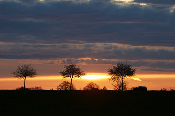 Sonnenaufgang im Sommer bei Erwitte-Horn, Langestrasse, Sommer 2023 