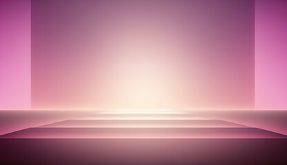 Generative AI, Beautiful gradient scene landscape with light pink color, horizontal wallpaper. Abstract background with clouds and horizon.