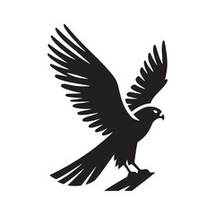 Swoop and Soar: Vector Falcon Silhouette Collection for Majestic Bird of Prey Designs, Wildlife Illustrations, and Nature Artwork.