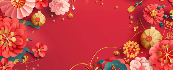 Chinese New Year Red Festive Background