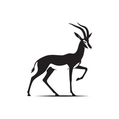 Graceful Gazelles: Vector Gazelle Silhouette Set for Elegant Wildlife Designs, Nature Illustrations, Gazelle black vector.