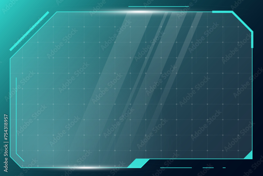 Poster hud digital futuristic user interface square frame. sci fi high tech screen. game menu touching cybe