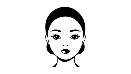 woman face shape in vector