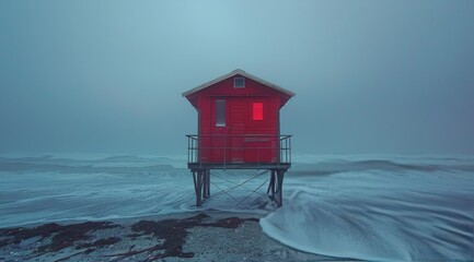 Red House on Sandy Beach