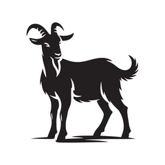 Mountain Majesty: Vector Goat Silhouette Collection for Nature Designs, Wildlife Illustrations, and Outdoor-themed Artwork.