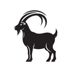 Mountain Majesty: Vector Goat Silhouette Collection for Nature Designs, Wildlife Illustrations, and Outdoor-themed Artwork.
