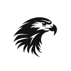 Fototapeta premium eagle black icon on a white background in minimalism сreated with Generative Ai