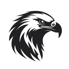 Fototapeta premium eagle black icon on a white background in minimalism сreated with Generative Ai