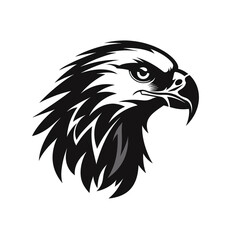 Obraz premium eagle black icon on a white background in minimalism сreated with Generative Ai