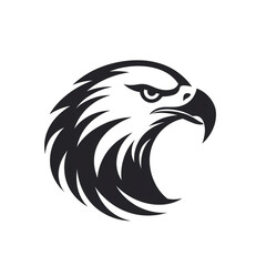 Obraz premium eagle black icon on a white background in minimalism сreated with Generative Ai