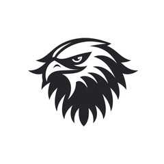 Obraz premium eagle black icon on a white background in minimalism сreated with Generative Ai