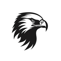 Fototapeta premium eagle black icon on a white background in minimalism сreated with Generative Ai