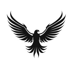eagle black icon on a white background in minimalism сreated with Generative Ai