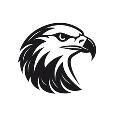 Obraz premium eagle black icon on a white background in minimalism сreated with Generative Ai