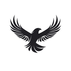 eagle black icon on a white background in minimalism сreated with Generative Ai