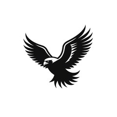 Fototapeta premium eagle black icon on a white background in minimalism сreated with Generative Ai