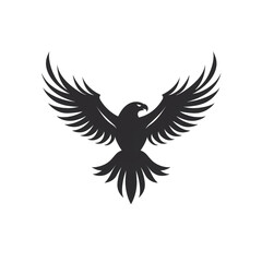 Obraz premium eagle black icon on a white background in minimalism сreated with Generative Ai