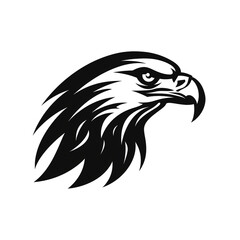 Fototapeta premium eagle black icon on a white background in minimalism сreated with Generative Ai