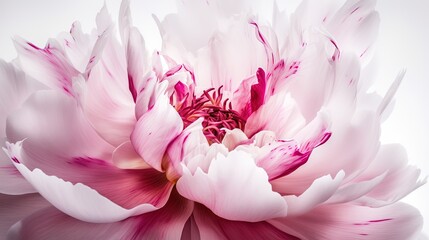 Generative AI, Close up of blooming flowerbeds of peony flowers, floral textured background, spring mood. Photorealistic effect..