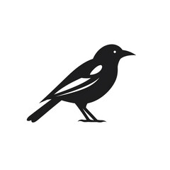 bird black icon on a white background in minimalism сreated with Generative Ai