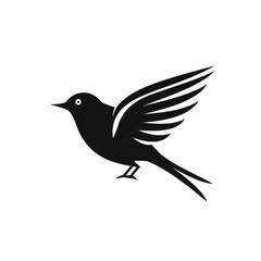 bird black icon on a white background in minimalism сreated with Generative Ai