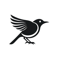bird black icon on a white background in minimalism сreated with Generative Ai