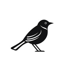 bird black icon on a white background in minimalism сreated with Generative Ai