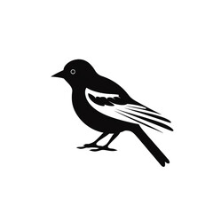 Obraz premium bird black icon on a white background in minimalism сreated with Generative Ai