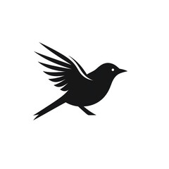 bird black icon on a white background in minimalism сreated with Generative Ai