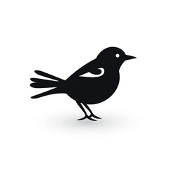 Obraz premium bird black icon on a white background in minimalism сreated with Generative Ai