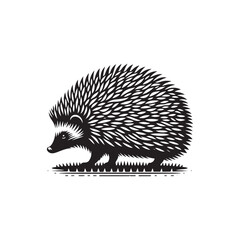 Prickly Pals: Vector Hedgehog Silhouette Set for Charming Wildlife Designs, Nature Illustrations, and Garden-themed Artwork.