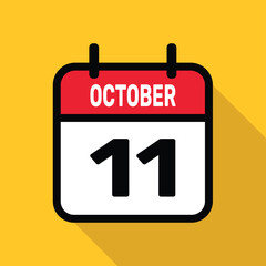 11 October Calendar Vector illustration background design.
