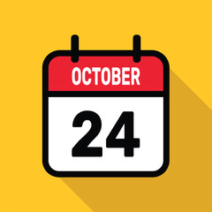 24 October Calendar Vector illustration background design.