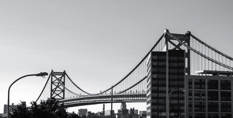 Bridge structure in black and white