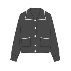 hand drawn flat black cardigan elements