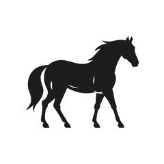horse black icon on a white background in minimalism сreated with Generative Ai