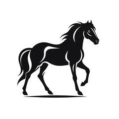 Obraz premium horse black icon on a white background in minimalism сreated with Generative Ai