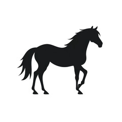 horse black icon on a white background in minimalism сreated with Generative Ai
