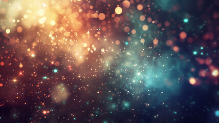 Abstract bokeh lights with a festive, colorful sparkle suggesting celebration.