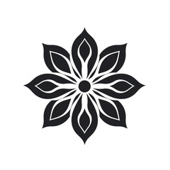 Fototapeta premium flower black icon on a white background in minimalism сreated with Generative Ai
