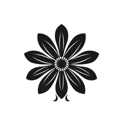 flower black icon on a white background in minimalism сreated with Generative Ai