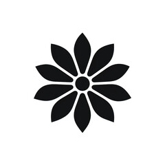 Fototapeta na wymiar flower black icon on a white background in minimalism сreated with Generative Ai