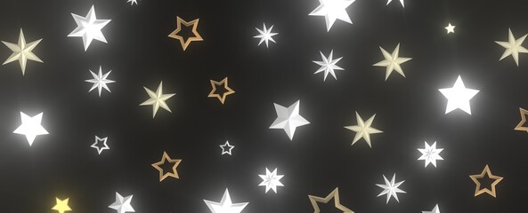 Descendant Christmas Constellations: Mind-Blowing 3D Illustration of Falling Festive Star Patterns