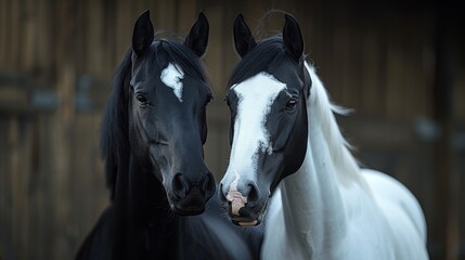 Obraz na płótnie Canvas horses in the stable