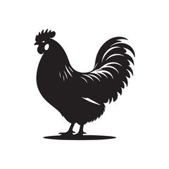 Poultry Perfection: Vector Hen Silhouette Collection for Farmyard Designs, Animal Illustrations, and Rustic-themed Artwork. Black hen vector.