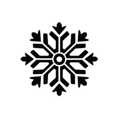 snowflake black icon on a white background in minimalism сreated with Generative Ai