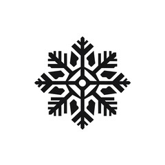 snowflake black icon on a white background in minimalism сreated with Generative Ai