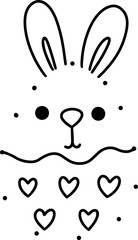 Obraz premium easter bunny dot to dot game outline coloring