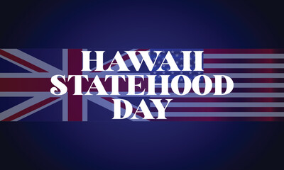 Hawaii Statehood Day stylish text with usa flag design
