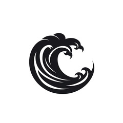 Obraz premium wave black icon on a white background in minimalism сreated with Generative Ai
